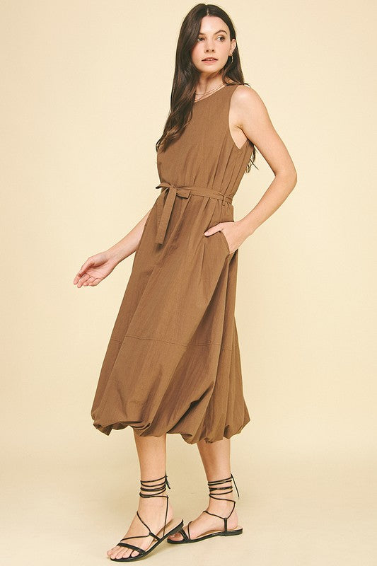 Kathrine Bubble Hem Midi Dress