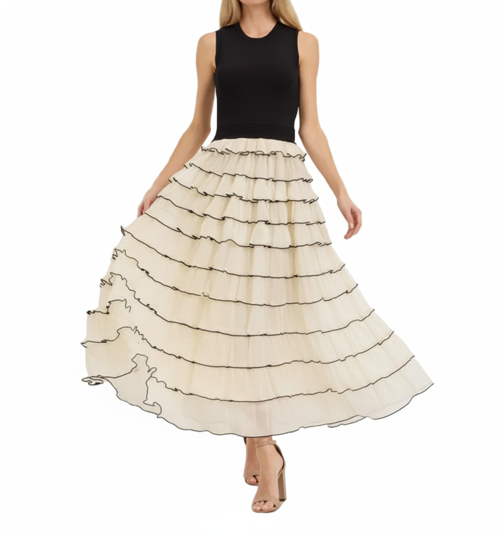 LESLIE RUFFLE MAXI DRESS