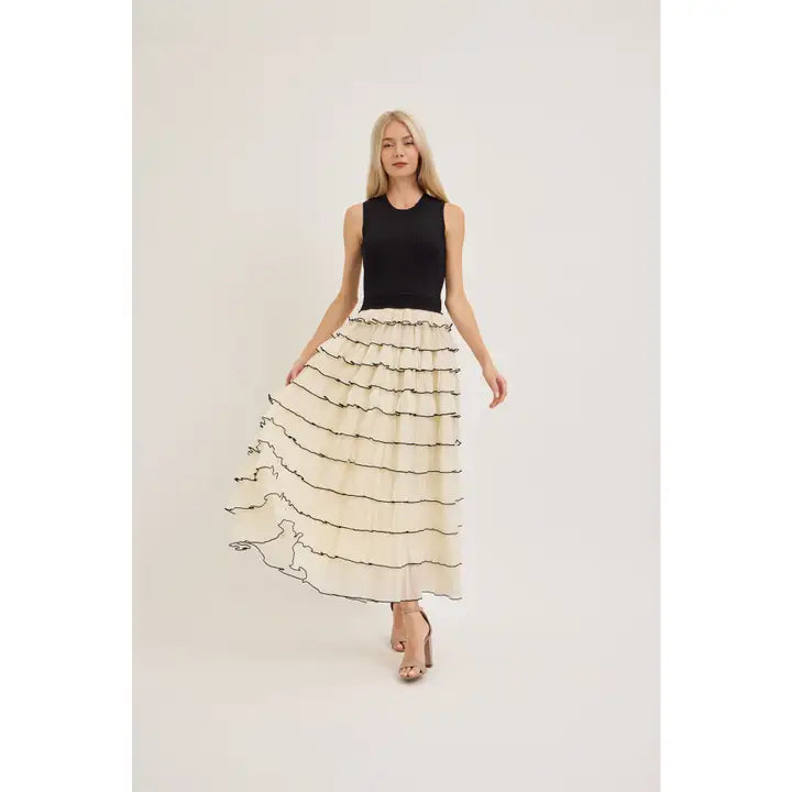 LESLIE RUFFLE MAXI DRESS