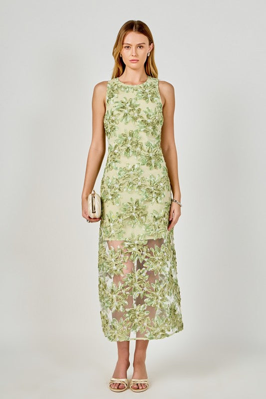 Beauty Textured Sleeveless Maxi Dress
