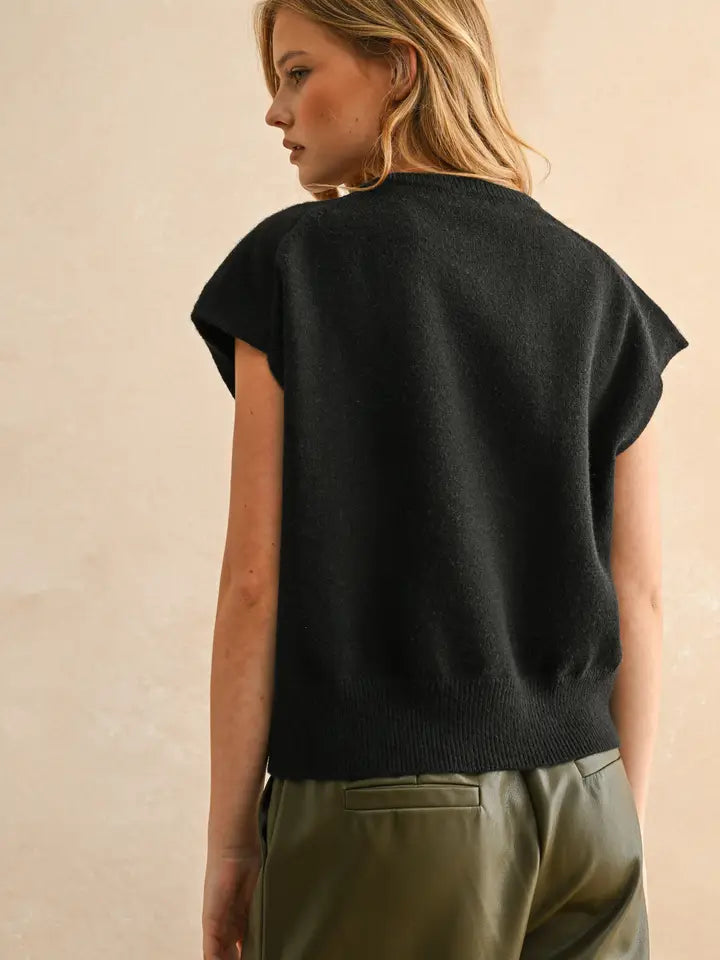 Relax and Go  Loose Fit Short Sleeve Sweater Top