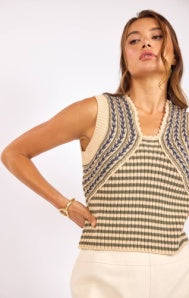 MONA STRIPE SWEATER TANK