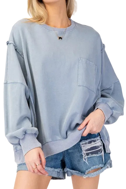 Mineral Washed Terry Pullover