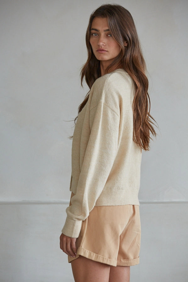 ON THE GO Crew Neck Cardigan
