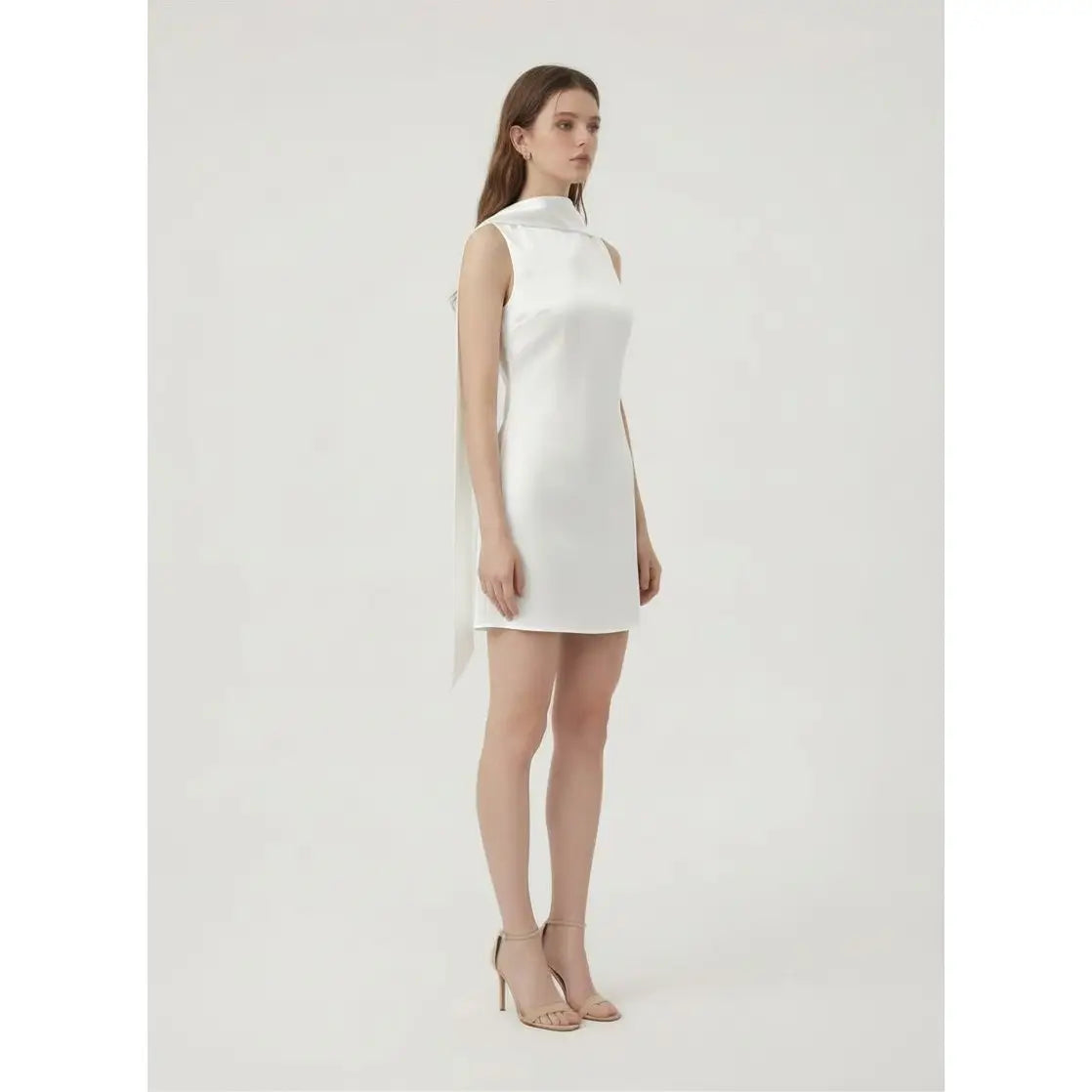 TIFFANY SCARF DRAPED MINI DRESS