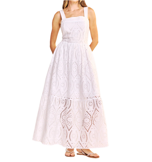 BRODERIE APRON MAXI DRESS