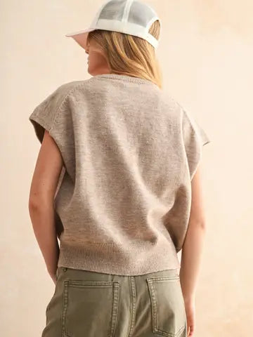 Relax and Go  Loose Fit Short Sleeve Sweater Top