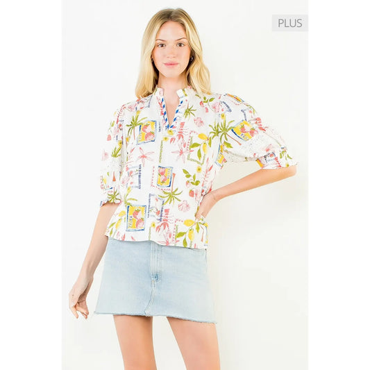 GARDENIA PUFF SLEEVE TOP
