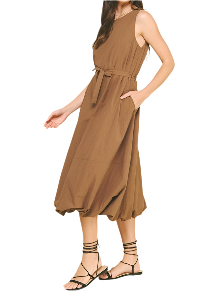 Kathrine Bubble Hem Midi Dress