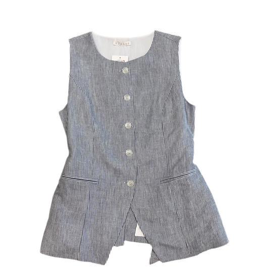 CHAMBRAY LINEN STRIPE VEST