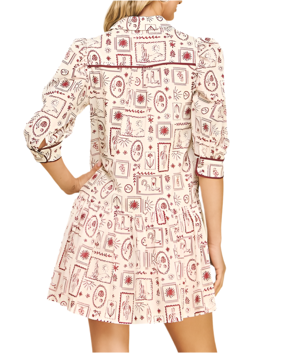 Sassy Print Tiered Mini Dress