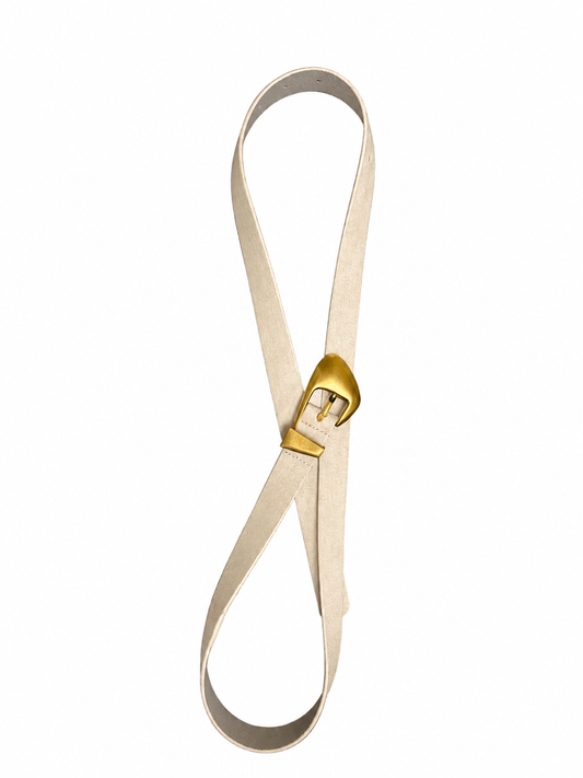 SKINNY SUEDE BELT WITH CHUBBY BUCKLE