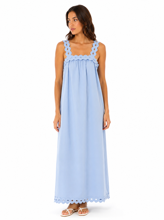 Light Blue Vacation Maxi Dress