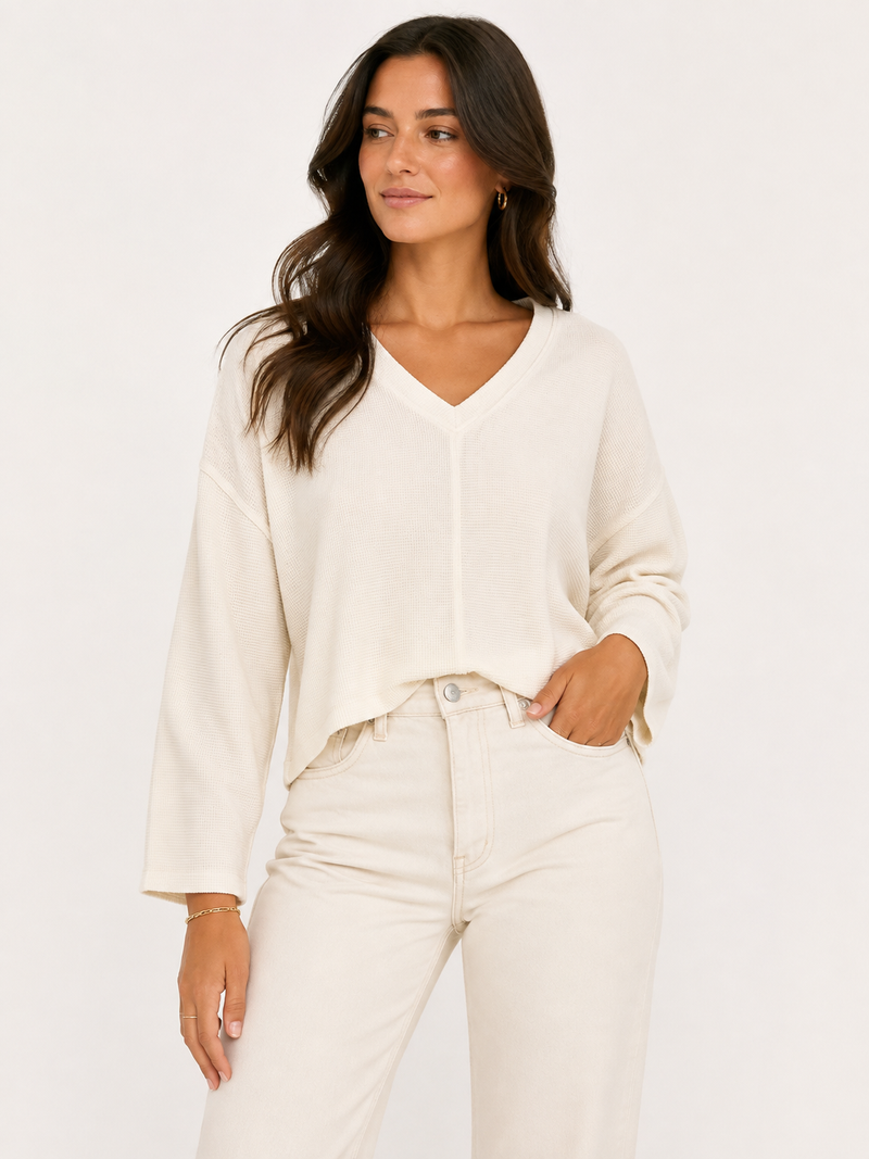 L/S DOLMAN V-NECK