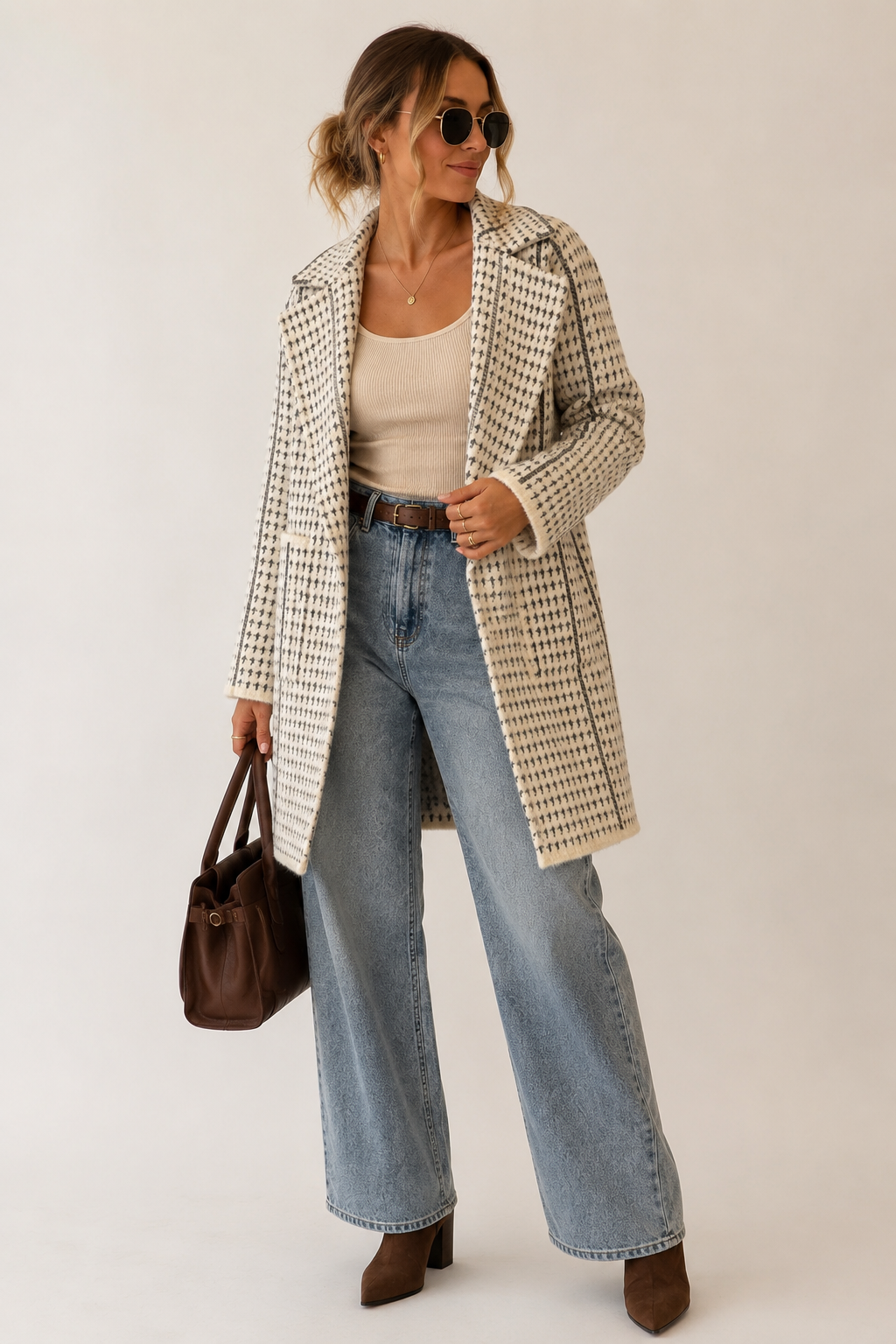 MARCEAU HOUNDSTOOTH COAT