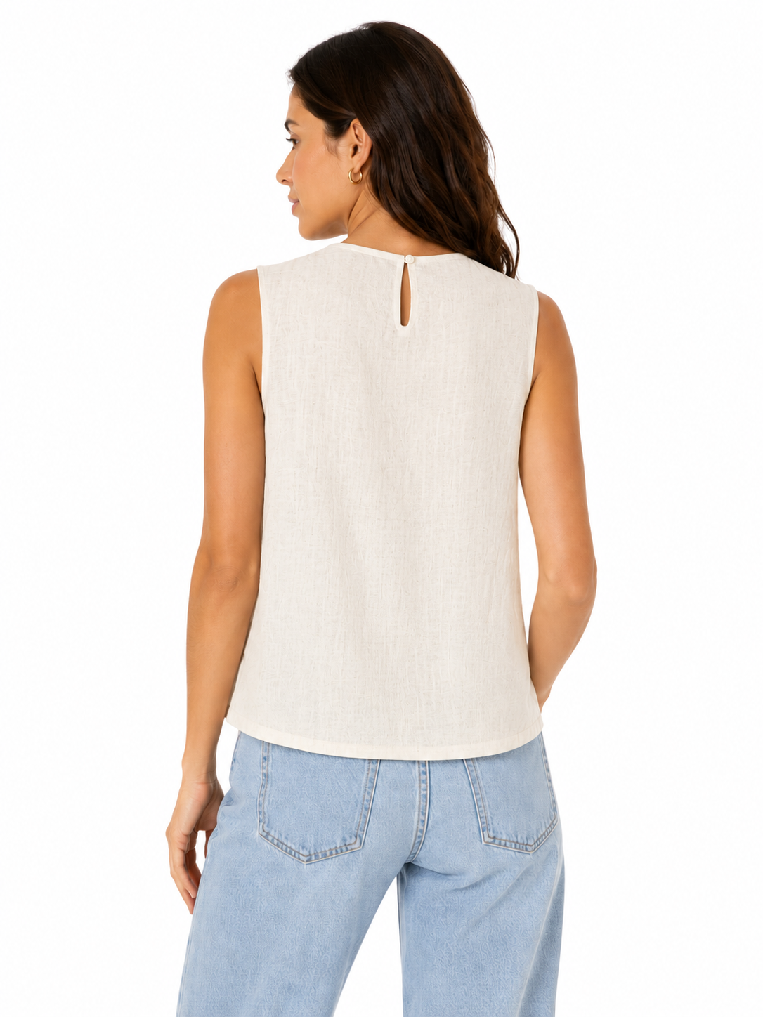 Ruffle Sleeve Smocked Floral Top in Natural