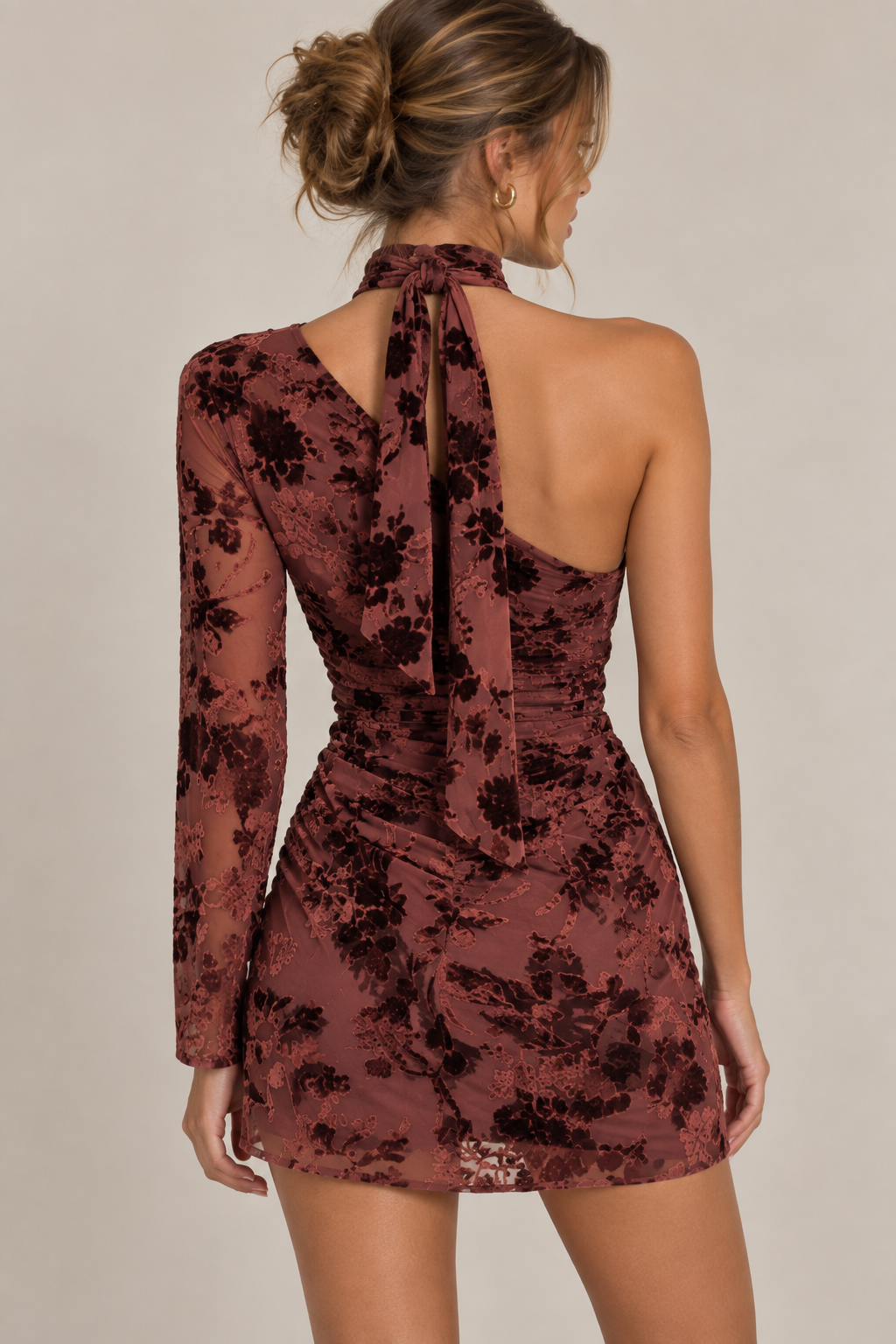 ANOUK VELVET SCARF MINI DRESS