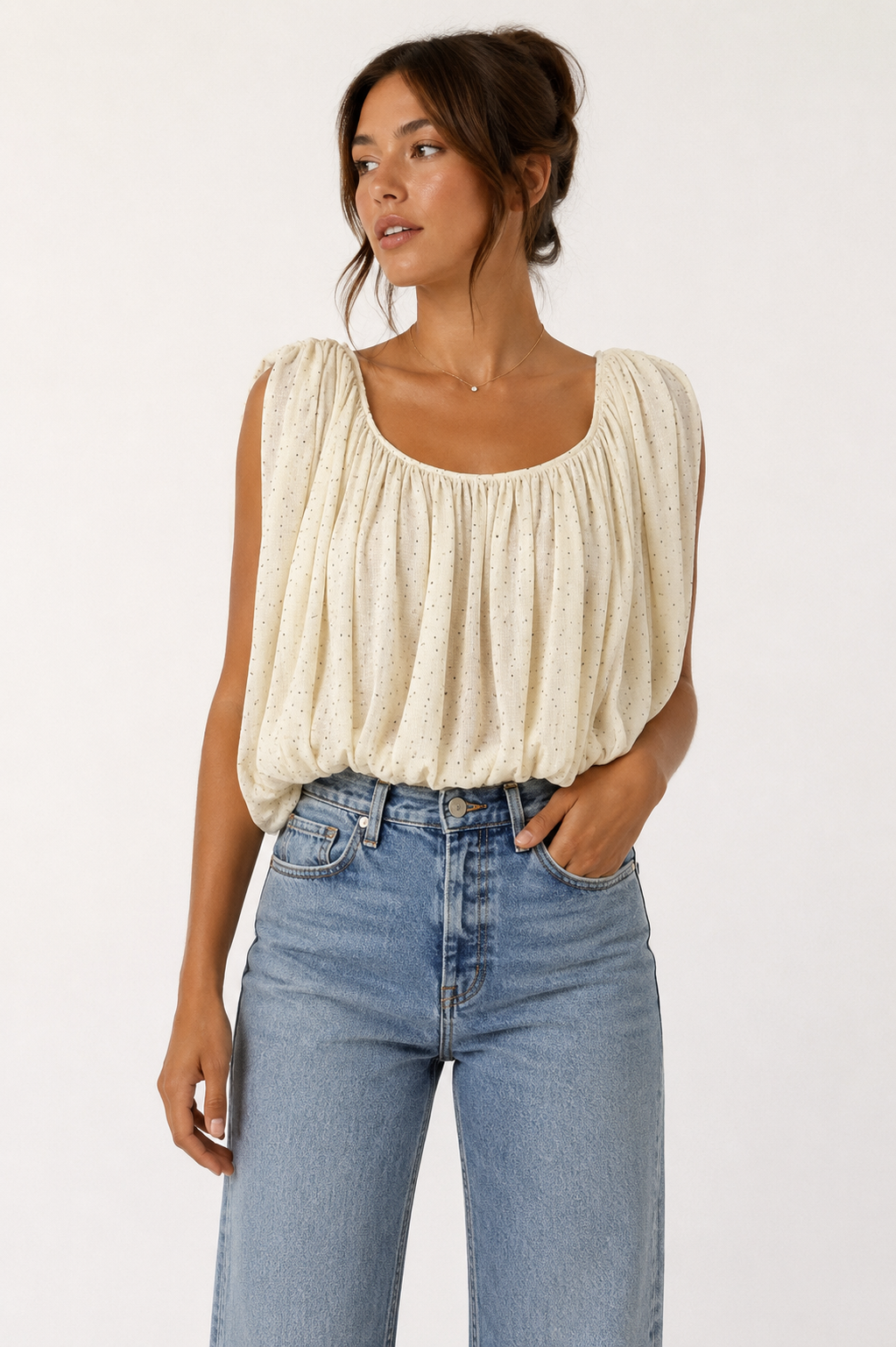 JOLLEEN DRAPED KNIT TOP