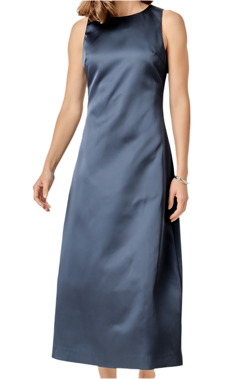 Jennifer Satin Sleeveless Midi Dress