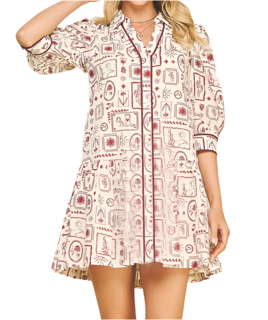 Sassy Print Tiered Mini Dress