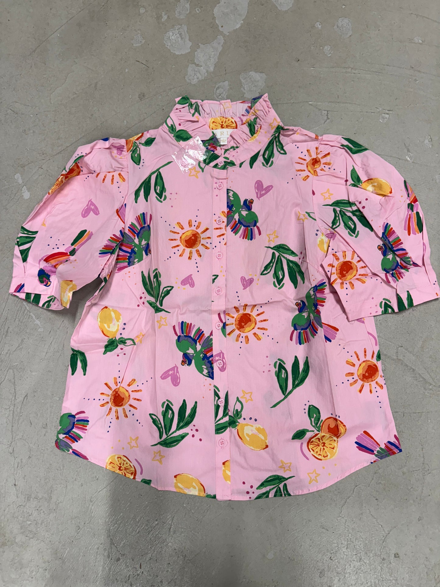 TOUCAN FRUIT PUFF SLV BUTTON DOWN