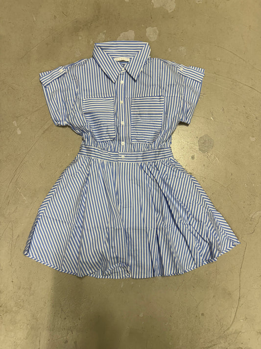 STRIPE POPLON UTILITY POCKET DRESS
