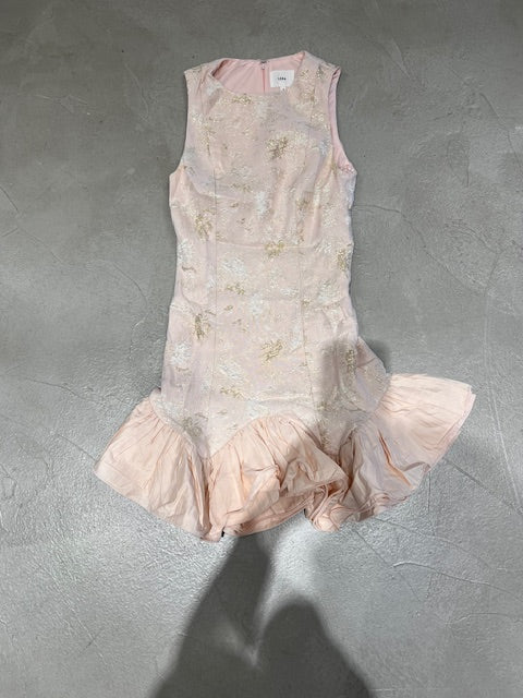 FLUTTER RUFFLE HEM JACQUARD MINI