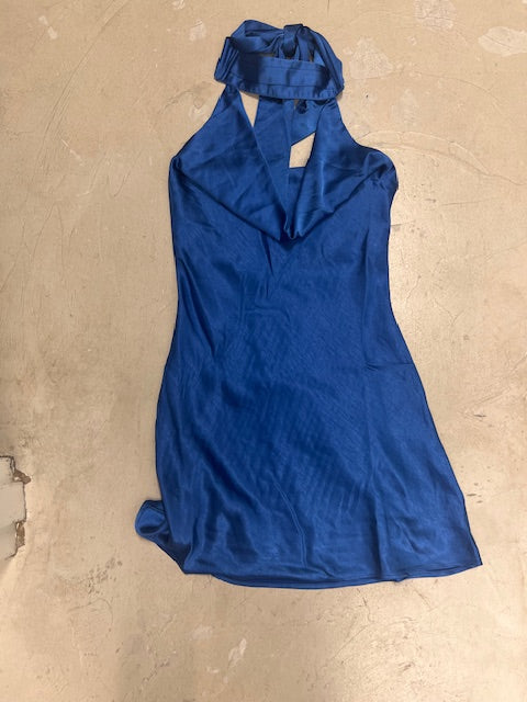 Halston Halterneck Satin Mini Dress