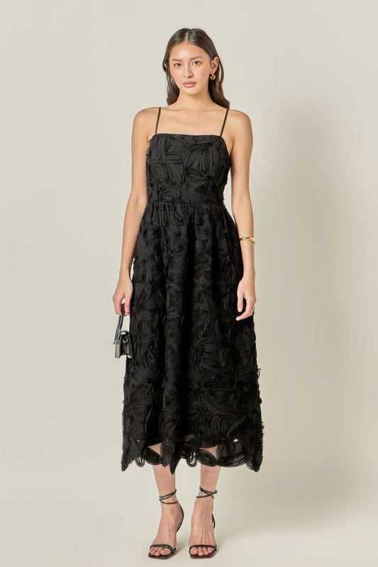 FLOWER EMBELLISHED MIDI