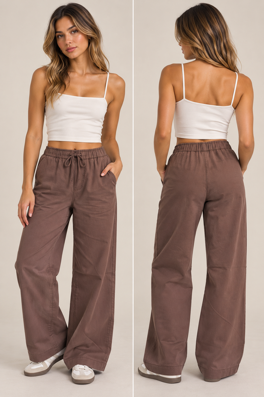 Fun in Chocolate Denim Elastic Pant