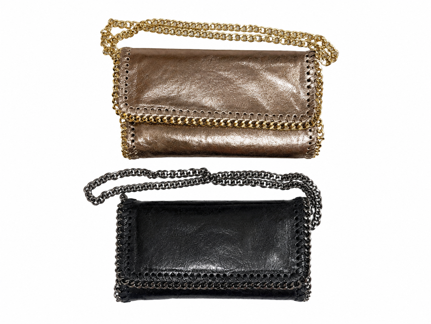 GENUINE ITALIAN LEATHER BIG CLUTCH + CROSSBODY BAG