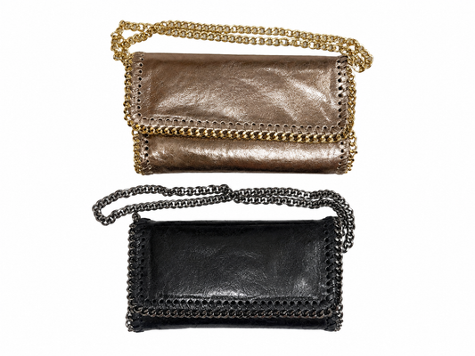 GENUINE ITALIAN LEATHER BIG CLUTCH + CROSSBODY BAG