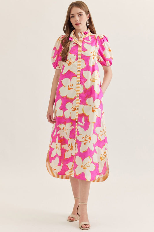 Tulips Floral Midi Dress