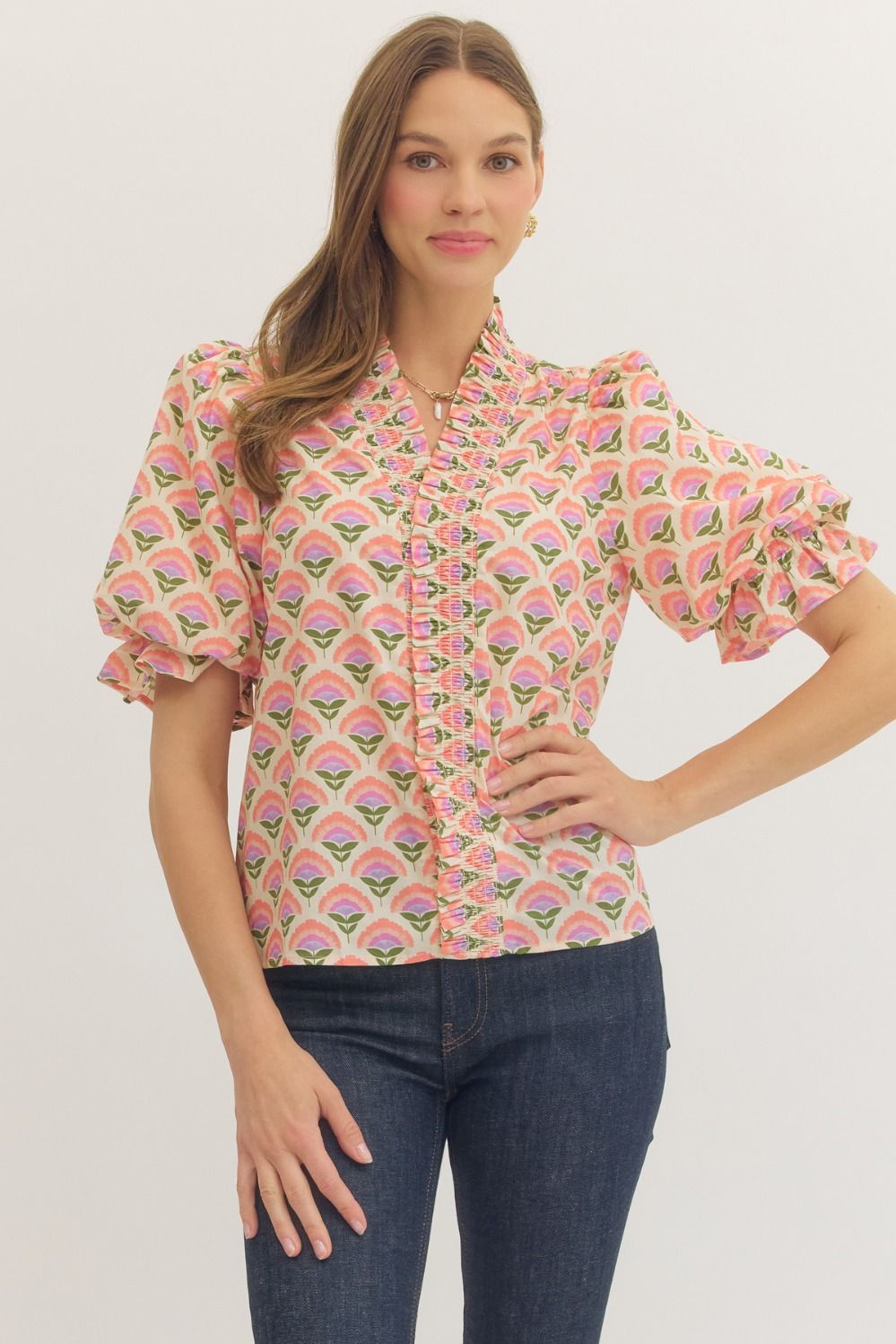 CHIC LEISURE PUFF SLEEVE TOP