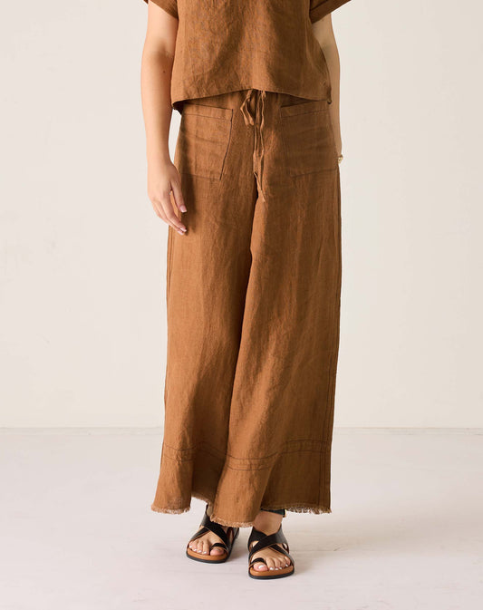 PROVENCE PALAZZO LINEN PANT