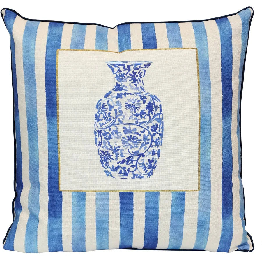 Blue & White Throw Pillow – 24x24